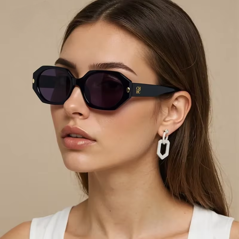 Sunglasses Cat Eye - CH レトロキャットアイサングラスモダンなグラデーションレンズ UV 保護薄いゴールドフレームヴィンテージスタイルファッションアイウェア女性のための