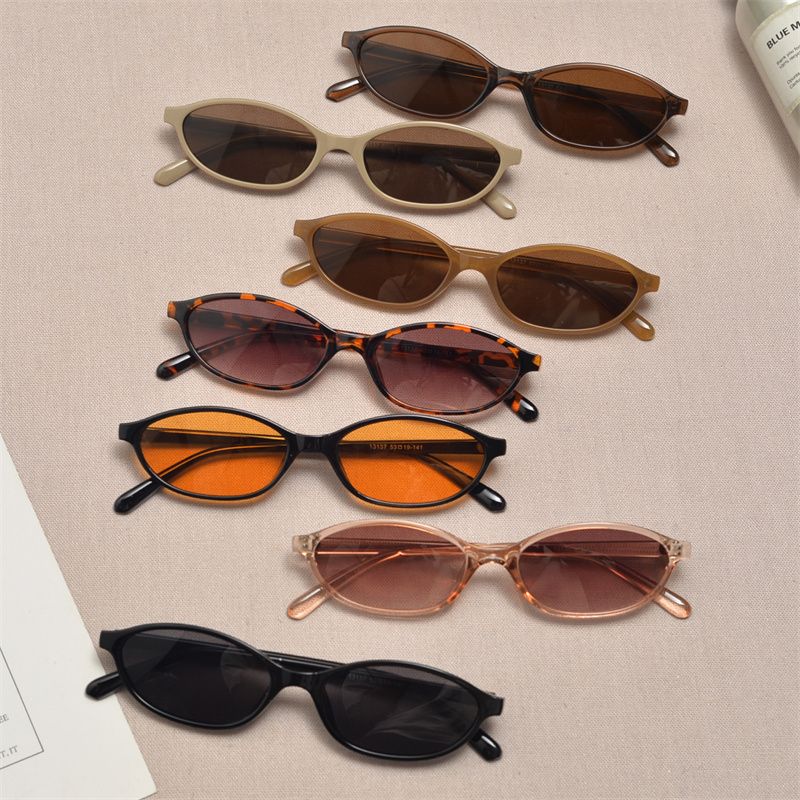 Sunglasses Cat Eye - ヴィンテージ小さなキャットアイサングラス新しいヒョウ黒デザイナー小さなオーバルサングラスレトロファッション女性日焼け止めメガネ UV400