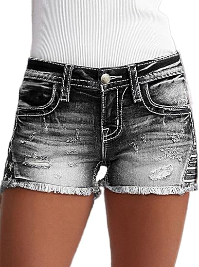 【HME】ジーンズ |   ハイウエストのデニムパンツで、あ - Shorts Denim Frayed のレビューと価格