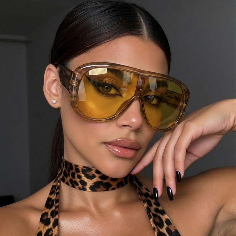 特大ワンピースラージフレーム Y2K キャットアイサングラス - Sunglasses Cat Eye のレビューと価格