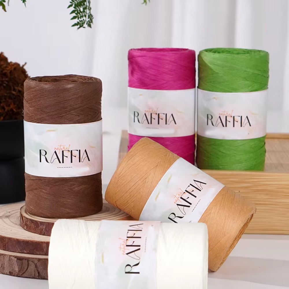 DIYマルチカラーラフィア糸 DIY手編みラフィアコードかぎ - Crochet Bag Raffia のレビューと価格