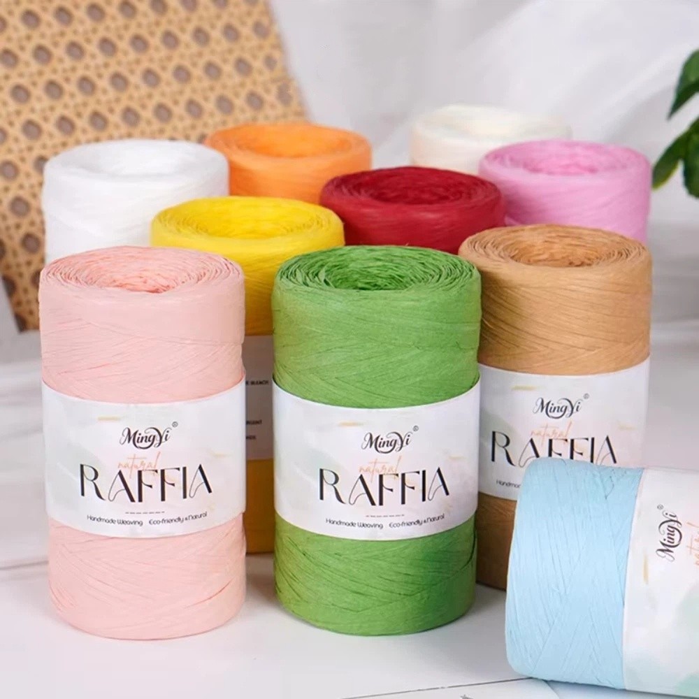 DIYマルチカラーラフィア糸 DIY手編みラフィアコードかぎ - Crochet Bag Raffia のレビューと価格