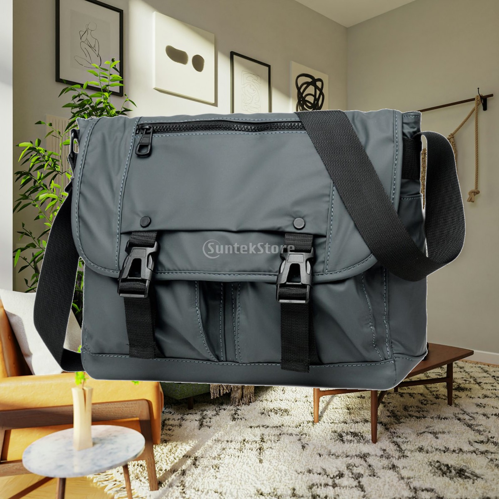 メッセンジャーバッグ 多層ポケット ナイロン製 軽量 トレン - Tote Bag Beach のレビューと価格